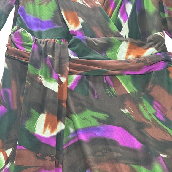 MONROE & MAIN Women's Wrap Dress Abstract Print Multicolor Poly Stretch Size 18W - Picture 8 of 12
